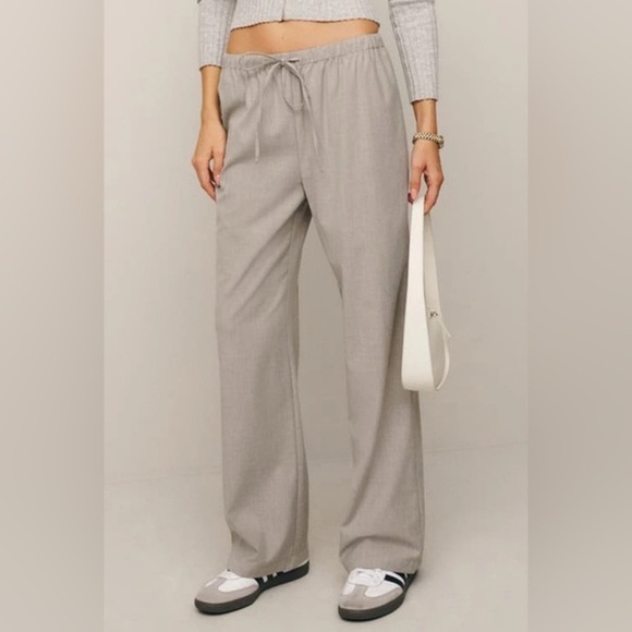 REFORMATION Olina Wide Leg Pant in Natural NWOT